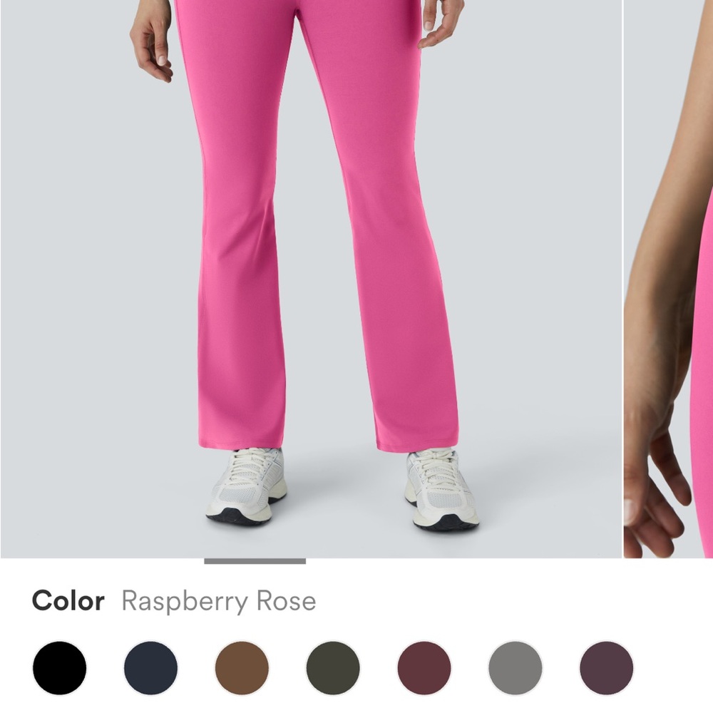 Halara So Cinched Flare Leggings pink medium petite